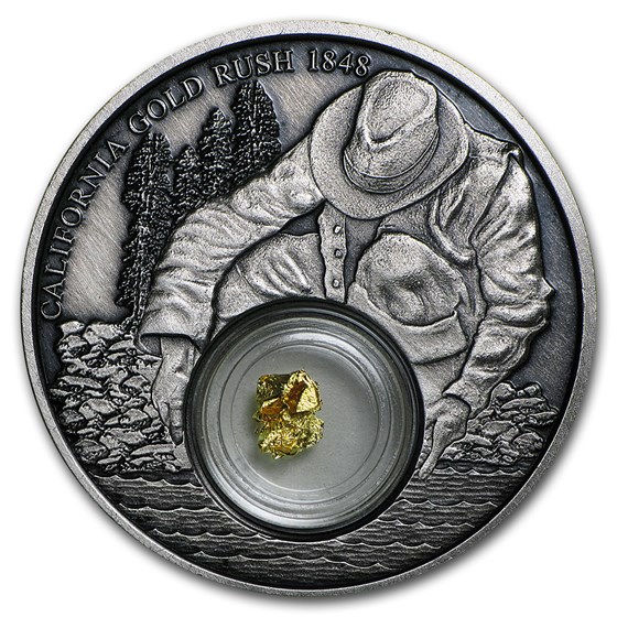2016 Niue 1 oz Silver California Gold Rush (Antique Finish) 2016 Niue 1 oz Silver California Gold Rush (Antique Finish)